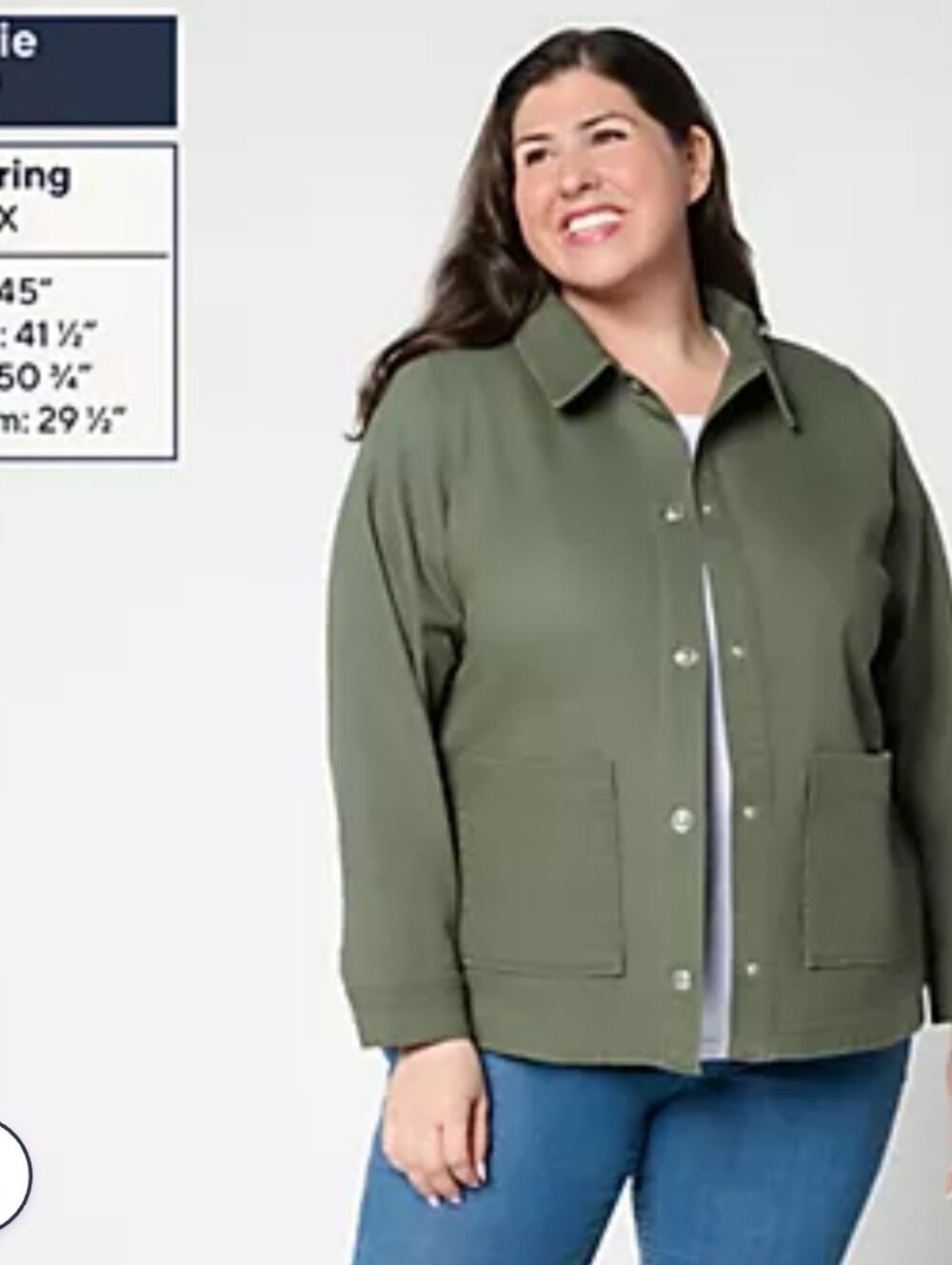 Susan Graver Olive Utility Button-Front Jacket - Picture 6 of 7